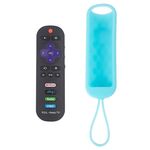 Per TCL Roku RC280/RC282 Custodia in silicone per telecomando ovale da 2 pezzi (blu)