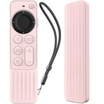 Per Apple TV Siri Remote 2/3 AhaStyle PT166 Custodia protettiva in silicone per telecomando Custodia protettiva antiscivolo a righe (rosa)