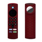 Custodia per telecomando 2 pezzi per Amazon Fire TV Stick 2021 ALEXA 3a generazione con supporto Airtag (vino rosso)