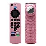 Custodia per telecomando 2 pezzi per Amazon Fire TV Stick 2021 ALEXA 3a generazione con supporto Airtag (rosa)