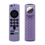 Custodia per telecomando 2 pezzi per Amazon Fire TV Stick 2021 ALEXA 3a generazione con supporto Airtag (viola)
