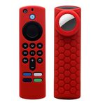 Custodia per telecomando 2 pezzi per Amazon Fire TV Stick 2021 ALEXA 3a generazione con supporto Airtag (rosso)