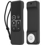 Per Apple TV Siri Remote 1+AirTag AhaStyle PT157 Tracker telecomando 2 in 1 Custodia protettiva in silicone (Nero)