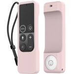 Per Apple TV Siri Remote 1+AirTag AhaStyle PT157 Tracker telecomando 2 in 1 Custodia protettiva in silicone (rosa)