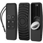 Per Apple TV HD / 4K+AirTag AhaStyle PT175 Tracker telecomando 2 in 1 Custodia protettiva in silicone (Nero)