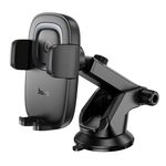 Supporto per telefono con ricarica wireless a spinta per console centrale auto hoco HW32 Crown (nero grigio)