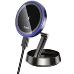 Supporto magnetico per telefono con ricarica rapida wireless per console centrale auto Hoco HW33 (grigio metallizzato)