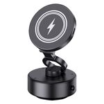 Supporto per telefono con ricarica wireless per auto con assorbimento elettrico del vuoto D1 da 15 W (nero)