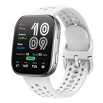 Cinturino in silicone tinta unita con fibbia argentata per Amazfit Bip 6 (bianco)