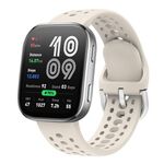 Cinturino in silicone tinta unita con fibbia argentata per Amazfit Bip 6 (bianco avorio)