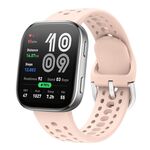 Cinturino in silicone tinta unita con fibbia argentata per Amazfit Bip 6 (rosa)