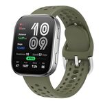 Cinturino in silicone tinta unita con fibbia argentata per Amazfit Bip 6 (verde scuro)