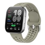 Cinturino in silicone tinta unita con fibbia argentata per Amazfit Bip 6 (verde chiaro)