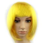Parrucche corte in PET per copricapo cosplay per feste per donna (oro scuro)