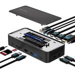 WAVLINK UMD23M per laptop e tablet, 13 in 1, hub USB-C, alloggiamento M.2 PCIe/SATA SSD da 10 Gbps (spina AU)