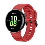 Cinturino in silicone monocolore con fibbia nera per orologio Honor Watch Fit (rosso)
