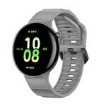Cinturino in silicone monocolore con fibbia nera per orologio For Honor (grigio)
