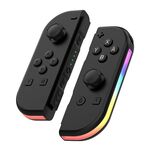 Joystick sinistro e destro da gioco JOY-02 con luci RGB e sensazione al tatto, gamepad Bluetooth per Switch / Switch OLED / Switch Pro / Switch Lite / Switch Joycon (nero)