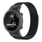 Cinturino per orologio in metallo milanese xDfind per Garmin Forerunner 45 / 45S / Swim 2 (nero)