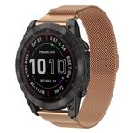 Cinturino in metallo a sgancio rapido Milanese xDfind per Garmin Fenix ​​8/7X/6X/5X da 26 mm (oro rosa)