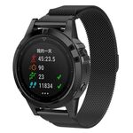 Cinturino in metallo a sgancio rapido Milanese xDfind per Garmin Fenix ​​8/7/6/5 da 22 mm (nero)