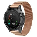 Cinturino in metallo a sgancio rapido Milanese xDfind per Garmin Fenix ​​8/7/6/5 da 22 mm (oro rosa)