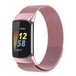 Cinturino magnetico in metallo Milanese xDfind per Fitbit Charge 6/5, taglia: L (rosa)