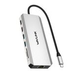 Adattatore multiporta HDMI Wavlink UMD303 4K USB-C HUB Docking station per laptop 12 in 1 con tre monitor