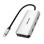 WAVLINK WL-UMD307 Da tipo C a 2DP + 4K HD + VGA + 3 x Docking station HUB USB 2.0