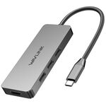 WAVLINK UHP3416 7-in-1 PD100W Lettore di schede SD/TF con ricarica 4K HD Stazione di aggancio di tipo C (grigio scuro)