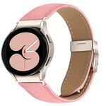 Cinturino in pelle con fibbia posteriore a tartaruga, per Samsung Galaxy Watch 7 40/44 mm, con trama Lychee e motivo Starlight (rosa)