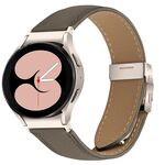 Cinturino in pelle con fibbia posteriore a tartaruga, motivo Lychee Texture Starlight per Samsung Galaxy Watch 7 40/44 mm (grigio)