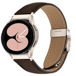 Cinturino in pelle con fibbia posteriore a tartaruga, motivo litchi, per Samsung Galaxy Watch 7 40/44 mm (colore caffè)