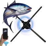 Ventilatore olografico 3D da 60 cm con risoluzione 1600x720 e 720 LED, controllo dei contenuti fai da te tramite WiFi/APP (spina UE)