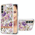 Per Motorola Moto G200 Ring IMD Flowers TPU Telefono (Purple Peony)