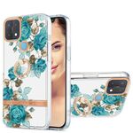 Per OPPO A15 / A15S Ring IMD Flowers TPU Telefono (Blue Rose)