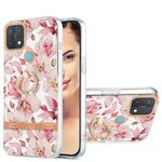 Per Oppo A15 / A15s Ring IMD Flowers TPU Telefono (Pink Gardenia)