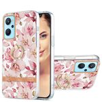 Per OPPO A36 / A96 4G / Realme 9i Ring IMD Flowers TPU Phone Case (rosa Gardenia)