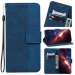 Per Samsung Galaxy M33 5G 165,4 mm Case di telefono in pelle geometrica in rilievo (blu)