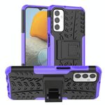 Per Samsung Galaxy M23 / F23 5G Texture Pire TPU + PC Case di telefono con supporto (viola)