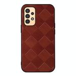 Per Samsung Galaxy A13 4G Weave Plaid PU Case di telefono (Brown)