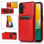 Per Samsung Galaxy A13 4G Solid Color PC + Custodia protettiva TPU con slot per supporto e schede (rosso)