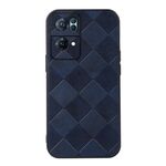 Per Oppo Reno7 Pro Weave Plaid PU Phone Case (blu)