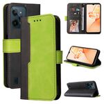 Per Oppo Realme C31 4G Case di telefono a flip in pelle di cucitura (verde)