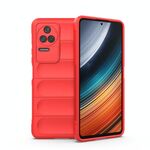 Per Xiaomi Redmi K40S Magic Shield TPU + Flanel Phone Case (rosso)