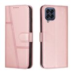 Per Samsung Galaxy M53 Custodia per telefono con fibbia per texture a vitello (rosa)