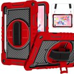 Per Samsung Galaxy Tab S7 / S8 a 360 gradi Contrasto Colore silicone+Case di compresse per PC (rosso+nero)