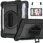 Per Samsung Galaxy Tab S7 / S8 a 360 gradi Contrasto Colore silicone+Case di compresse per PC (nero)
