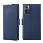 Per Oppo Reno6 Ultra-thin Tensione laterale Filla Flip Orizzontale Custodia in pelle (blu)