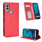 Per Kyocera Android One S9 Magnetic Fibbia di Texture Retro Texture Telefono (Red)